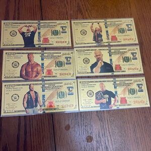 Wrestling Collectible Gold Dollar Bills